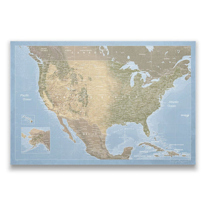 Push Pin USA Map: Natural Earth (Pins Included)