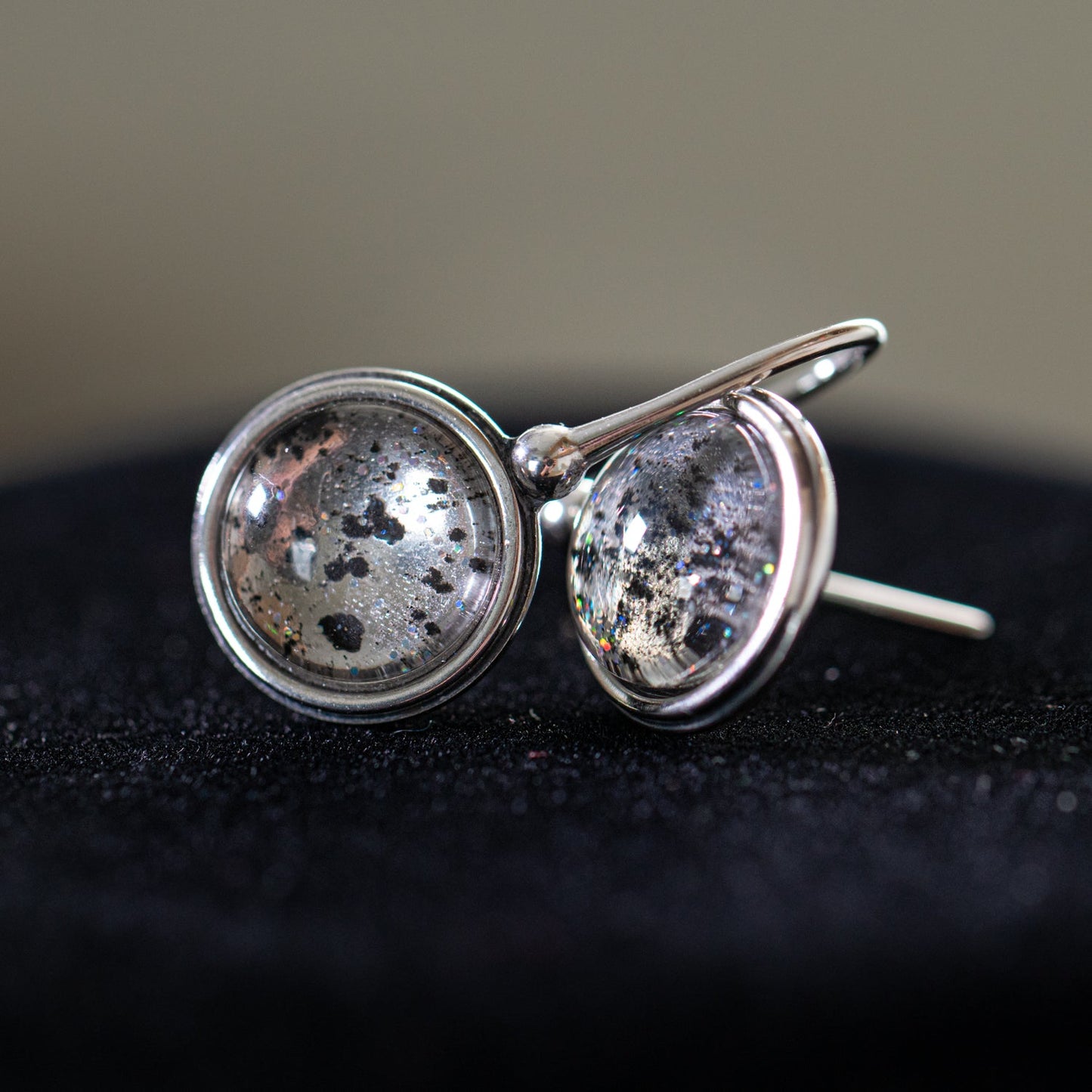 Nebula Fire Earrings - Birth of the Solar System - Allende Meteorite