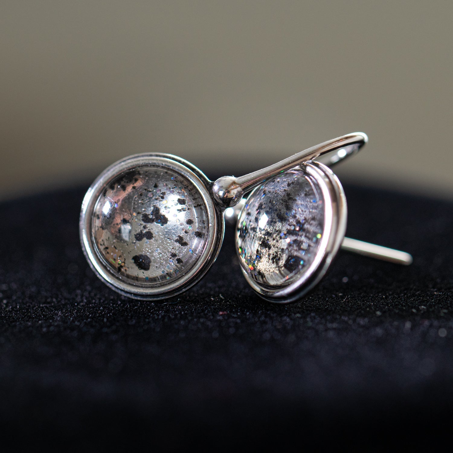Nebula Fire Earrings - Birth of the Solar System - Allende Meteorite