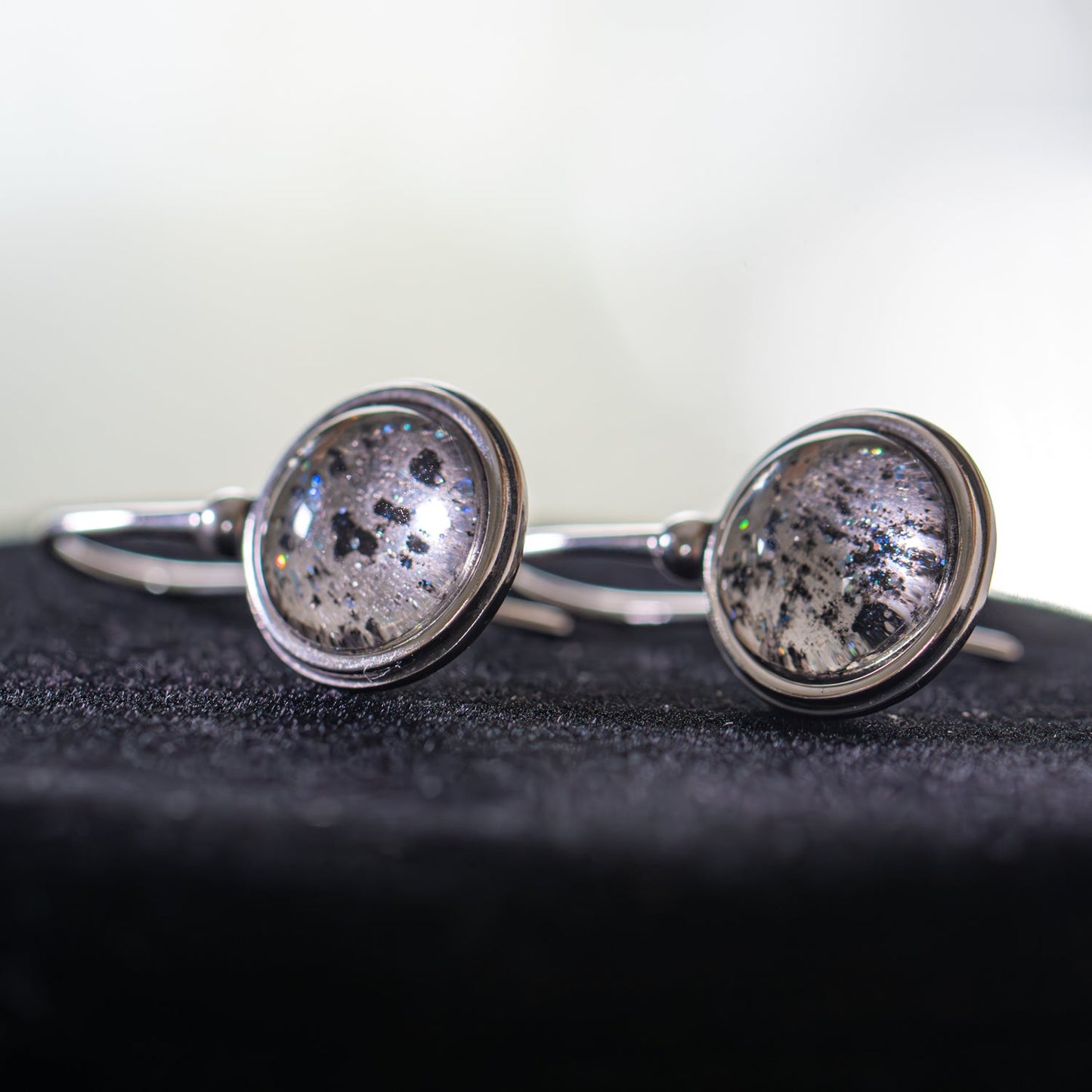 Nebula Fire Earrings - Birth of the Solar System - Allende Meteorite