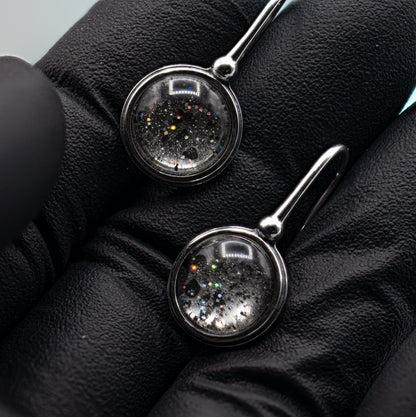 Nebula Fire Earrings - Birth of the Solar System - Allende Meteorite