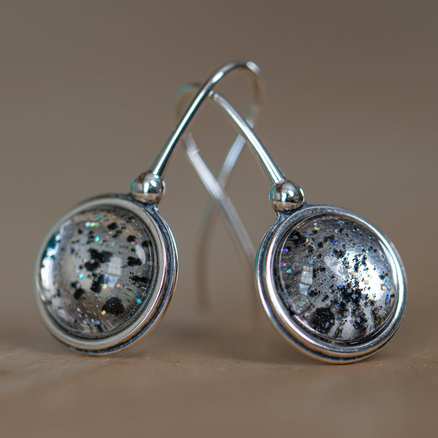 Nebula Fire Earrings - Birth of the Solar System - Allende Meteorite