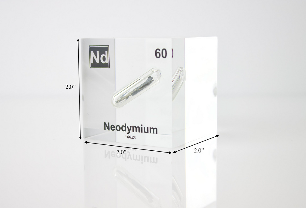 Neodymium Element Cube - 2" Acrylic Display - Atomic Number 60