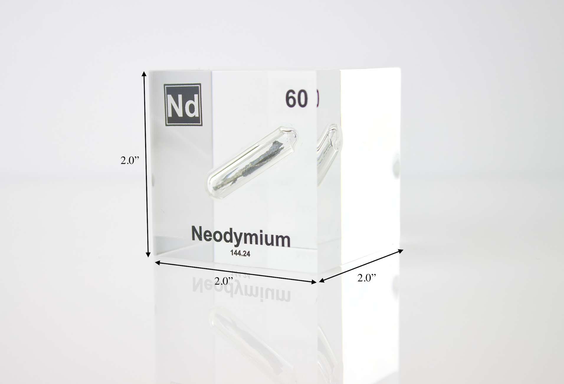 Neodymium Element Cube - 2" Acrylic Display - Atomic Number 60