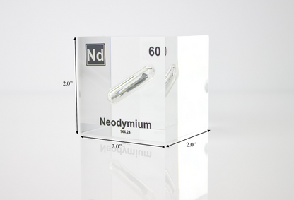 Neodymium Element Cube - 2" Acrylic Display - Atomic Number 60