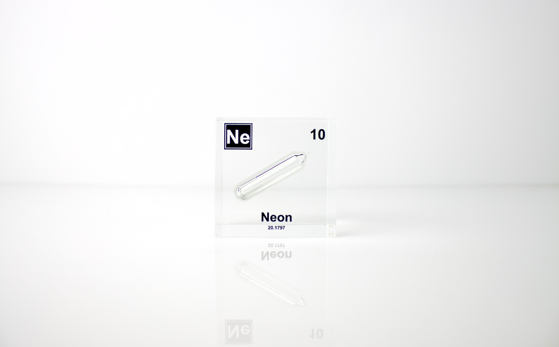 Neon Element Cube - 2" Acrylic Display - Atomic Number 10