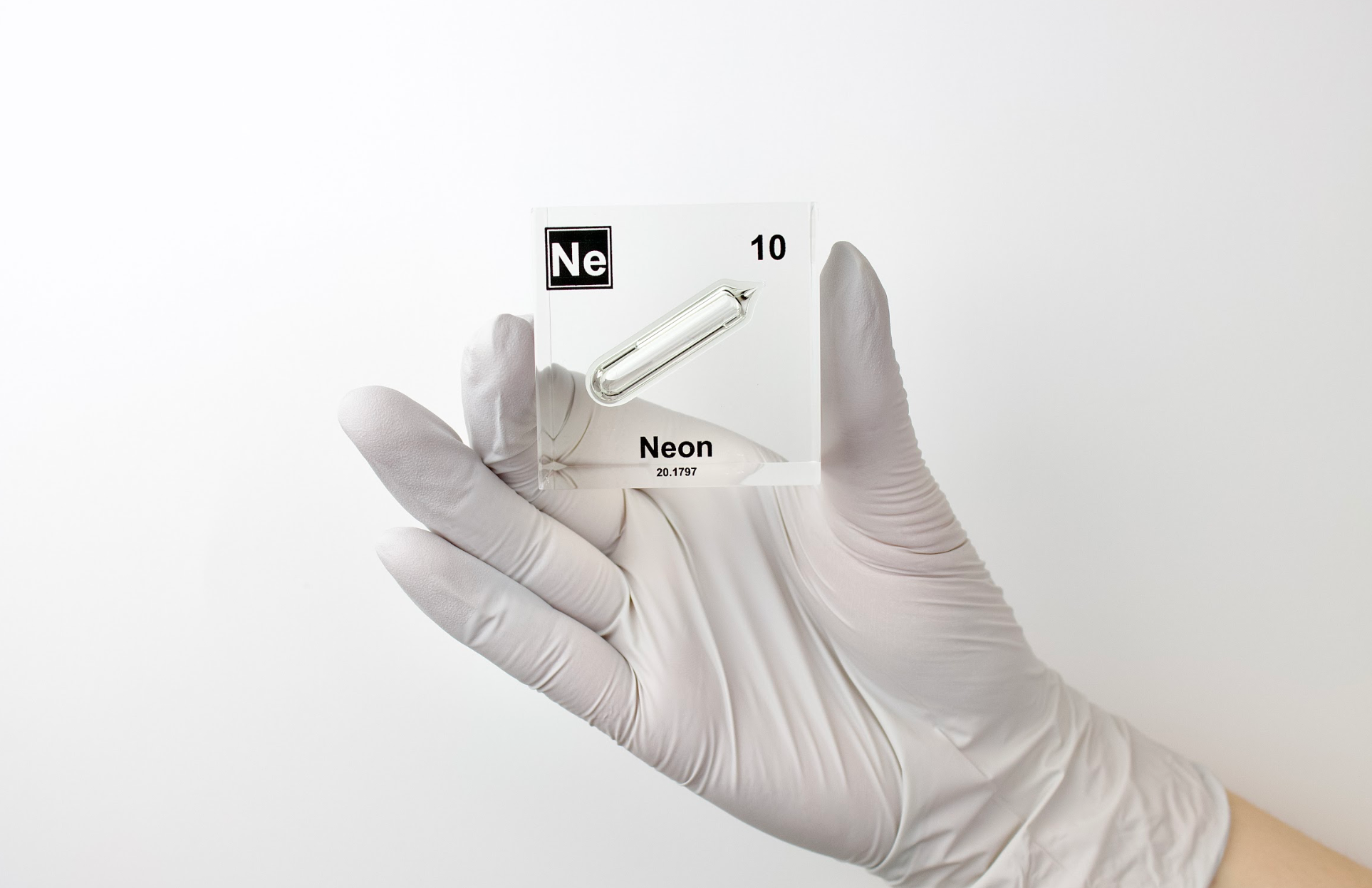 Neon Element Cube - 2" Acrylic Display - Atomic Number 10