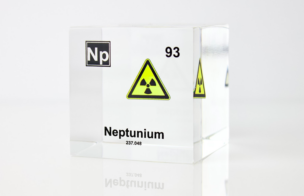 Neptunium Element Cube - 2" Acrylic Display - Atomic Number 93