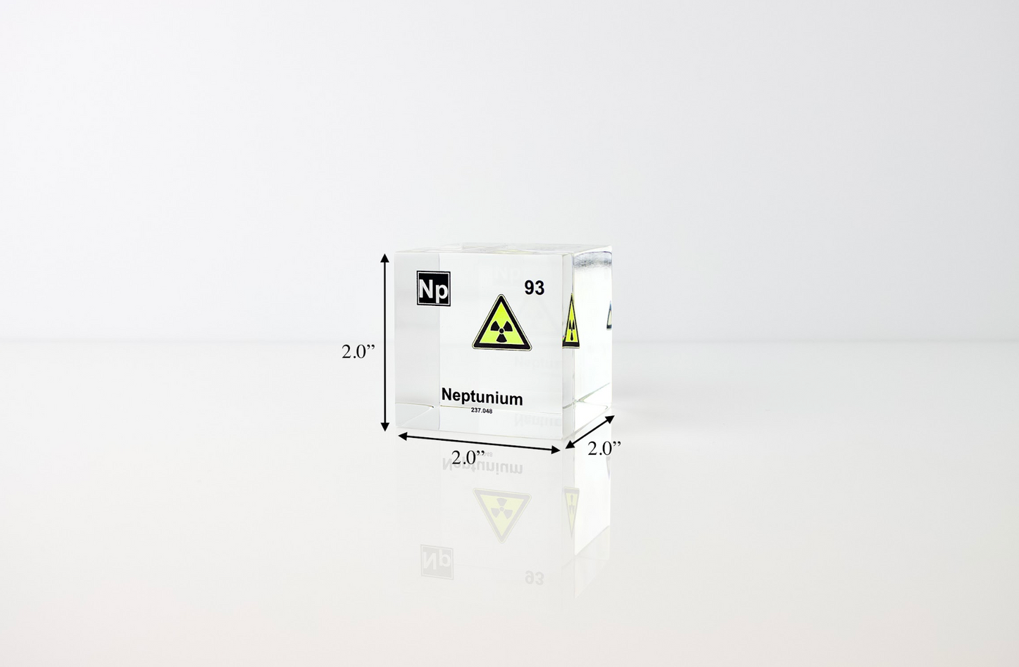 Neptunium Element Cube - 2" Acrylic Display - Atomic Number 93