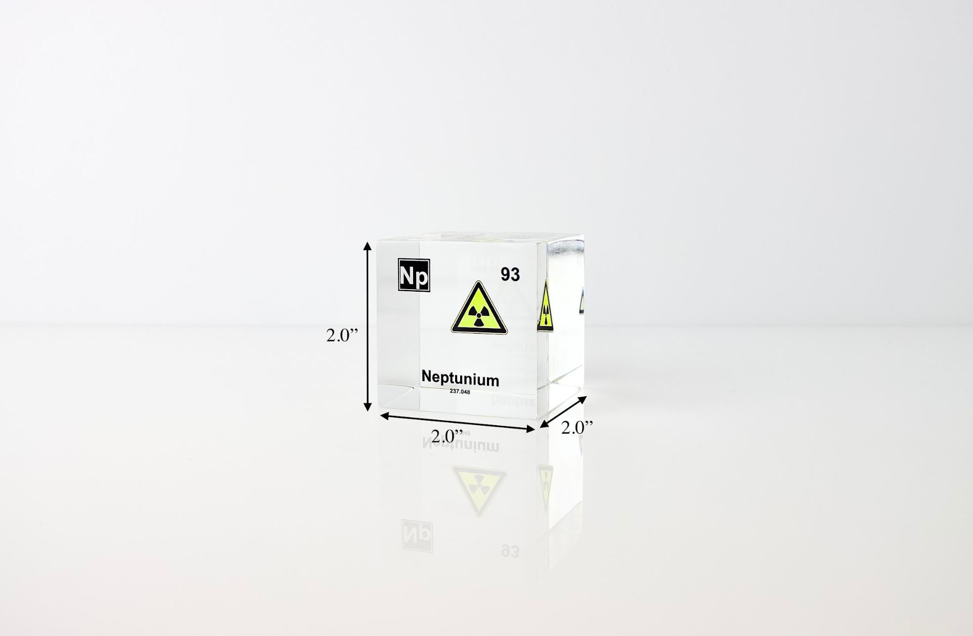 Neptunium Element Cube - 2" Acrylic Display - Atomic Number 93