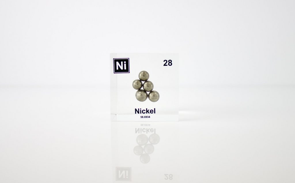 Nickel Element Cube - 2" Acrylic Display - Atomic Number 28