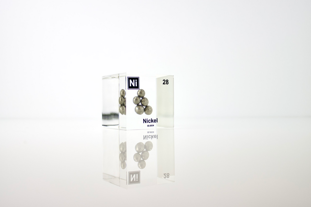 Nickel Element Cube - 2" Acrylic Display - Atomic Number 28