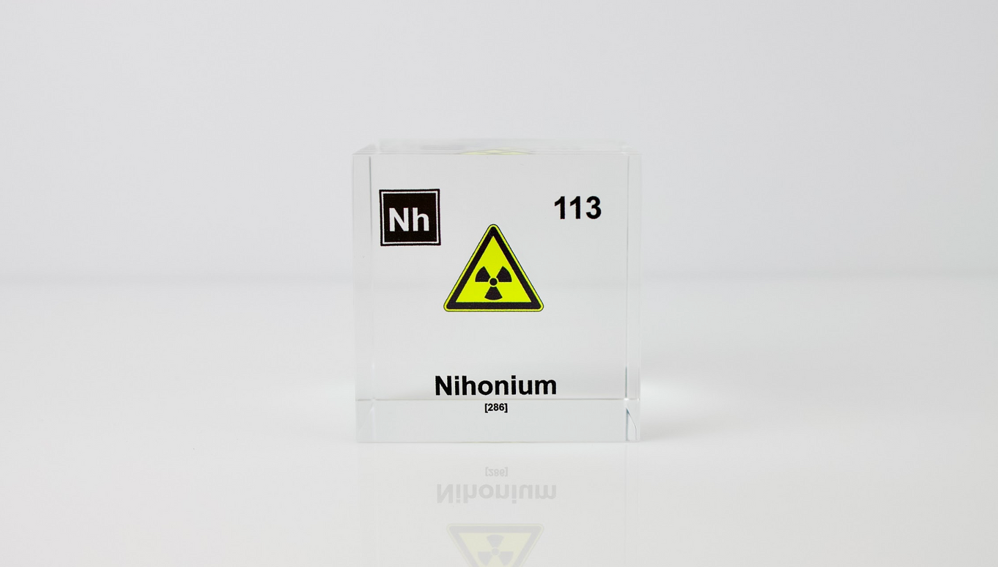 Nihonium Element Cube - 2" Acrylic Display - Atomic Number 113