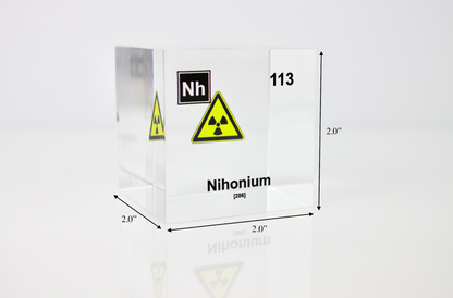 Nihonium Element Cube - 2" Acrylic Display - Atomic Number 113