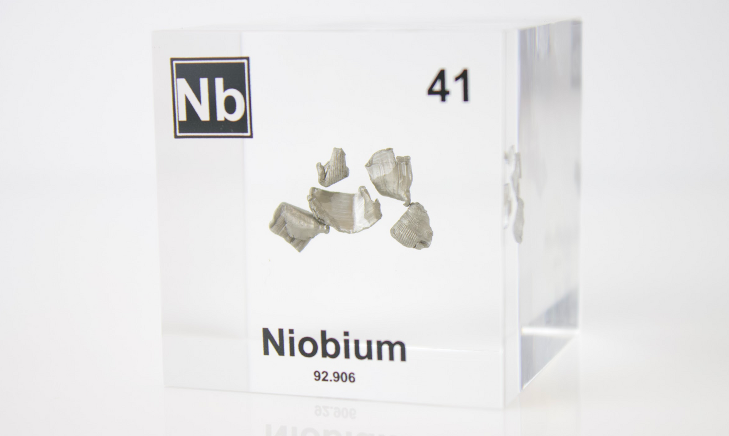 Niobium Element Cube - 2" Acrylic Display - Atomic Number 41