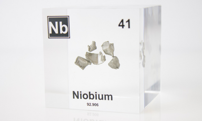 Niobium Element Cube - 2" Acrylic Display - Atomic Number 41