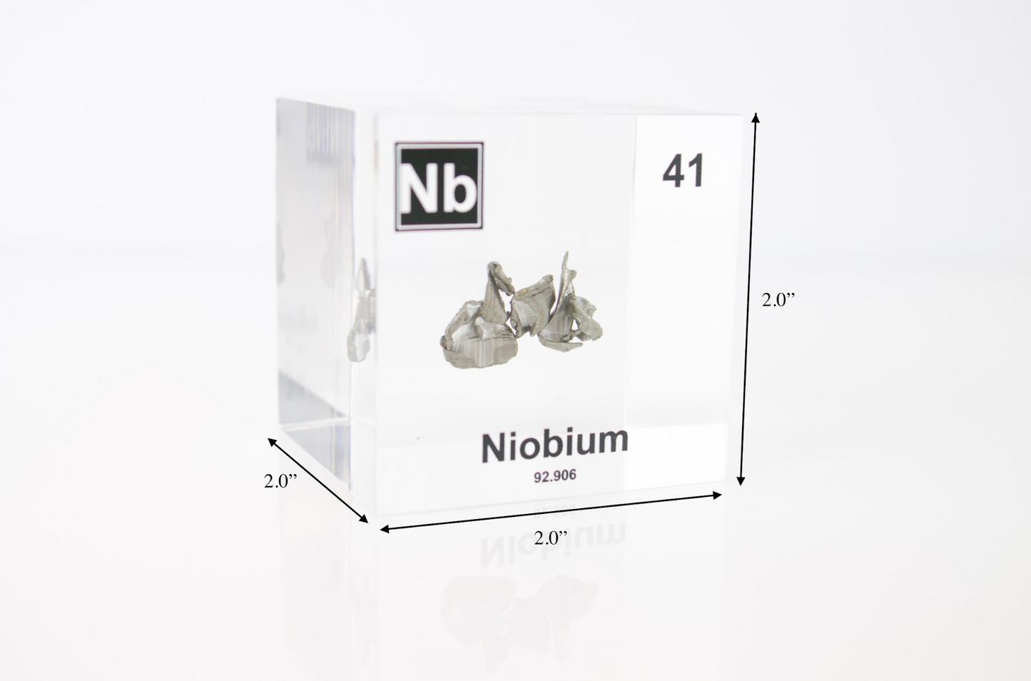 Niobium Element Cube - 2" Acrylic Display - Atomic Number 41