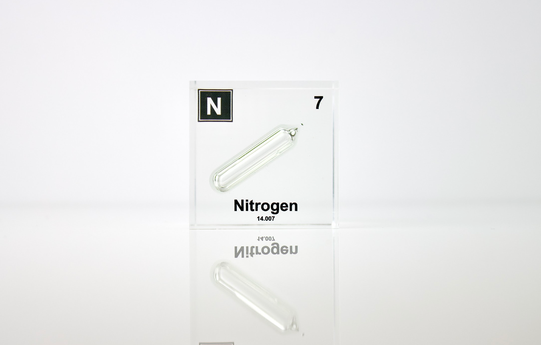 Nitrogen Element Cube - 2" Acrylic Display - Atomic Number 7