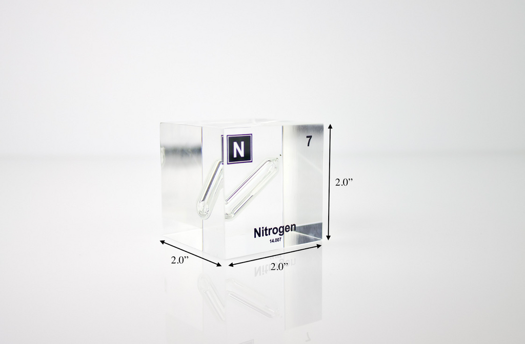 Nitrogen Element Cube - 2" Acrylic Display - Atomic Number 7