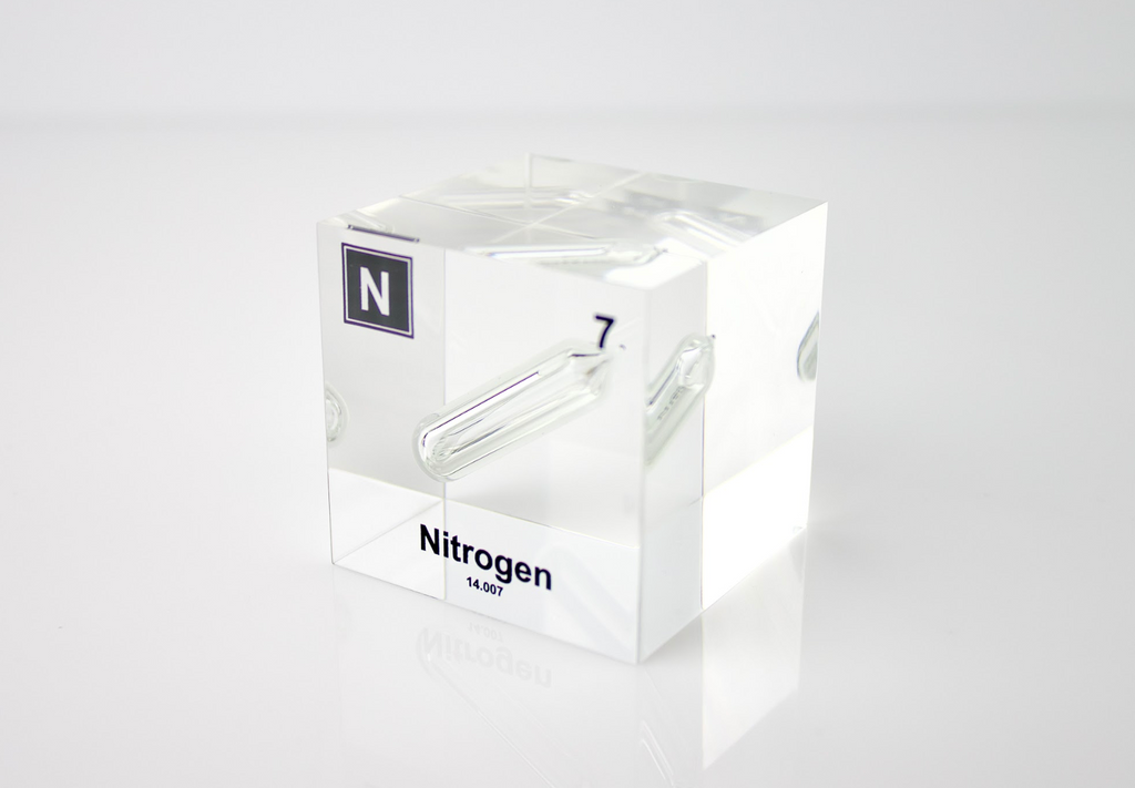 Nitrogen Element Cube - 2" Acrylic Display - Atomic Number 7