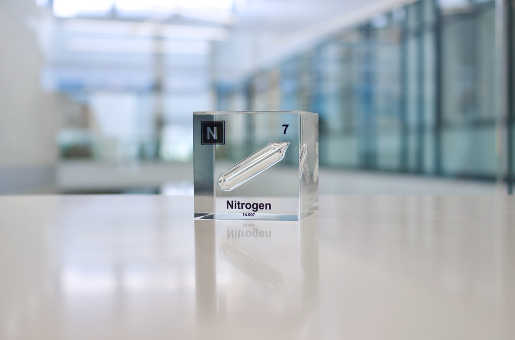 Nitrogen Element Cube - 2" Acrylic Display - Atomic Number 7