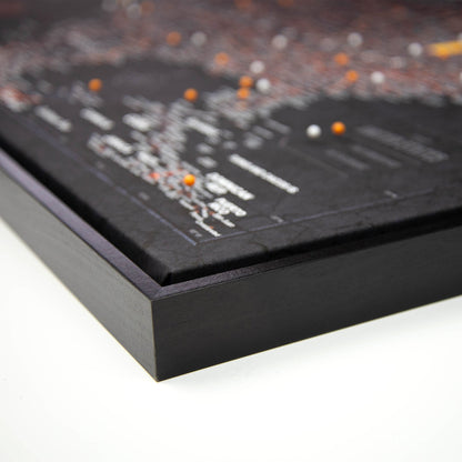 Push Pin USA Map: Obsidian Inferno (Pins Included)