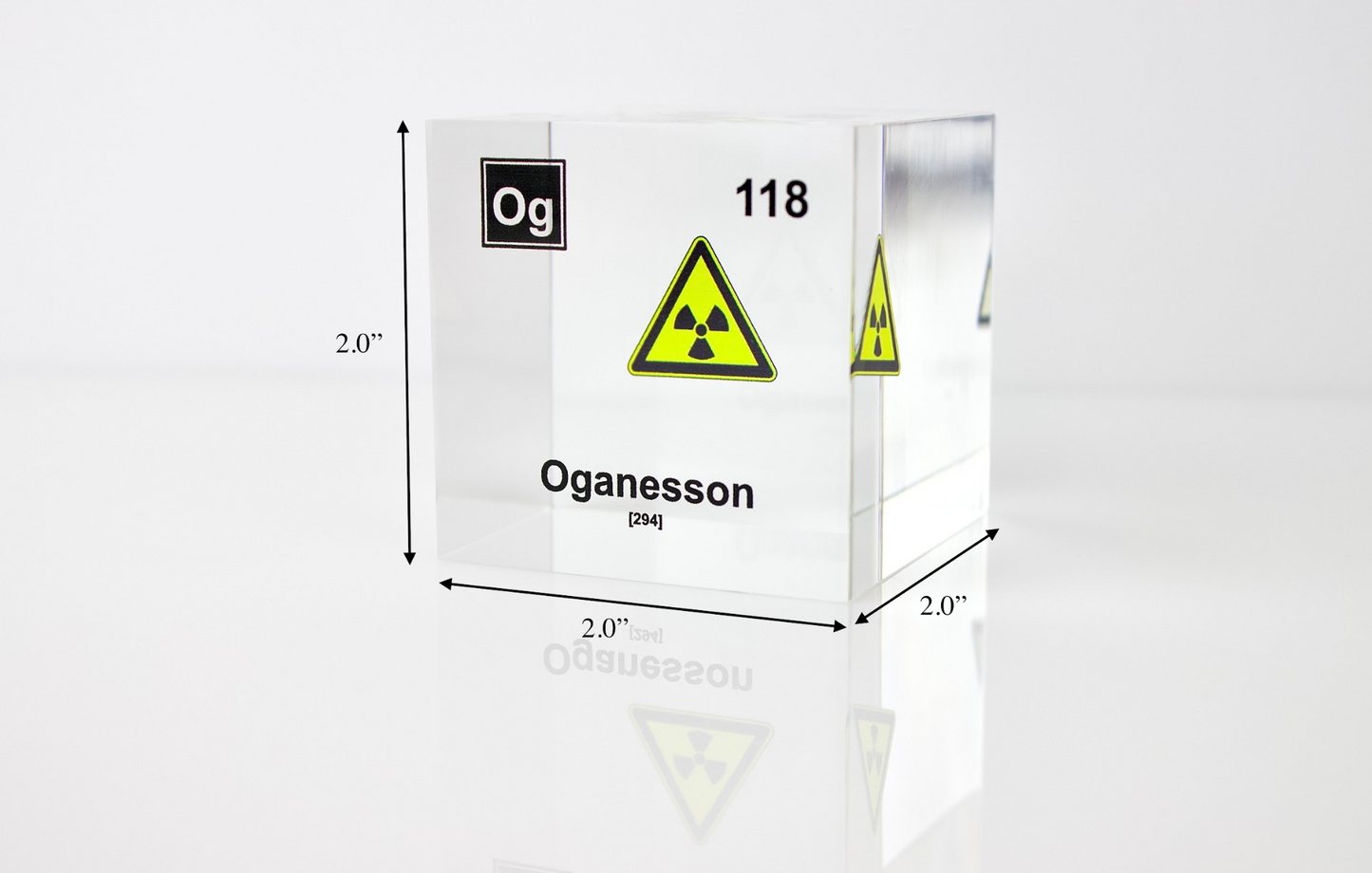 Oganesson Element Cube - 2" Acrylic Display - Atomic Number 118