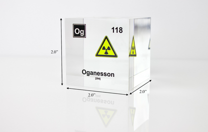 Oganesson Element Cube - 2" Acrylic Display - Atomic Number 118