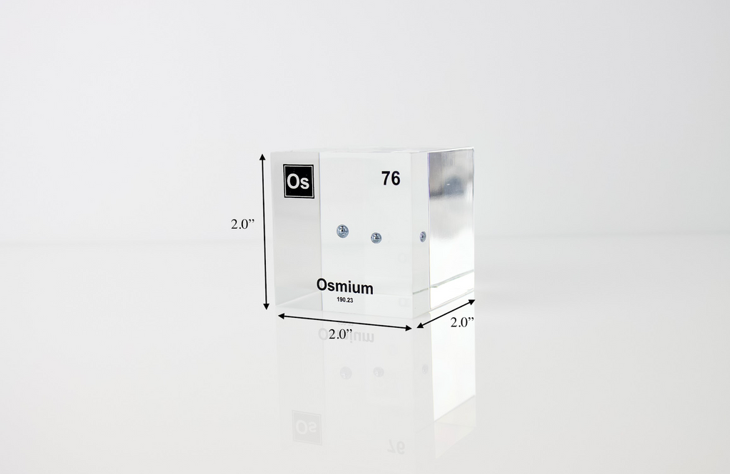 Osmium Element Cube - 2" Acrylic Display - Atomic Number 76