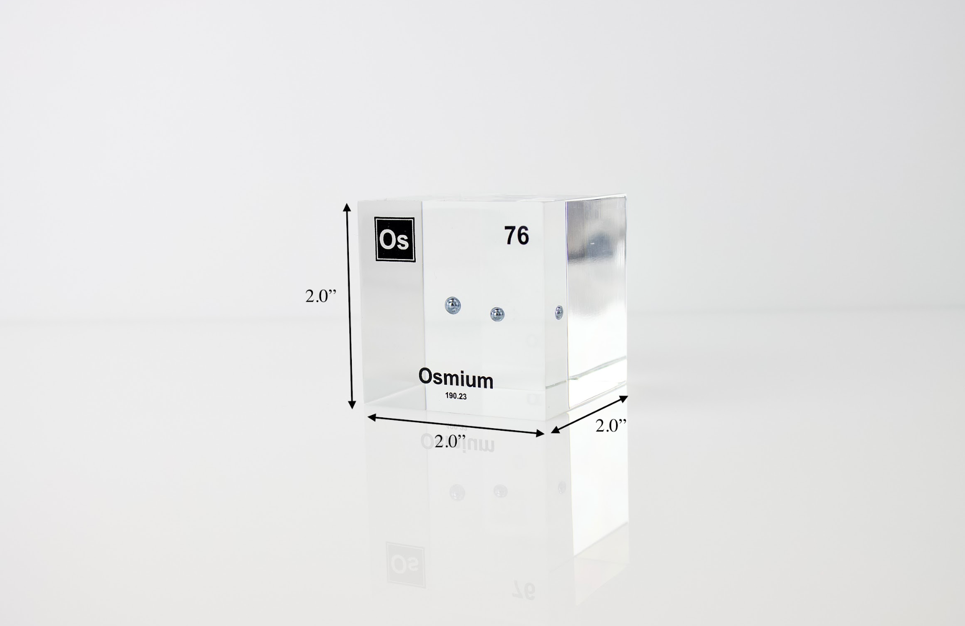 Osmium Element Cube - 2" Acrylic Display - Atomic Number 76