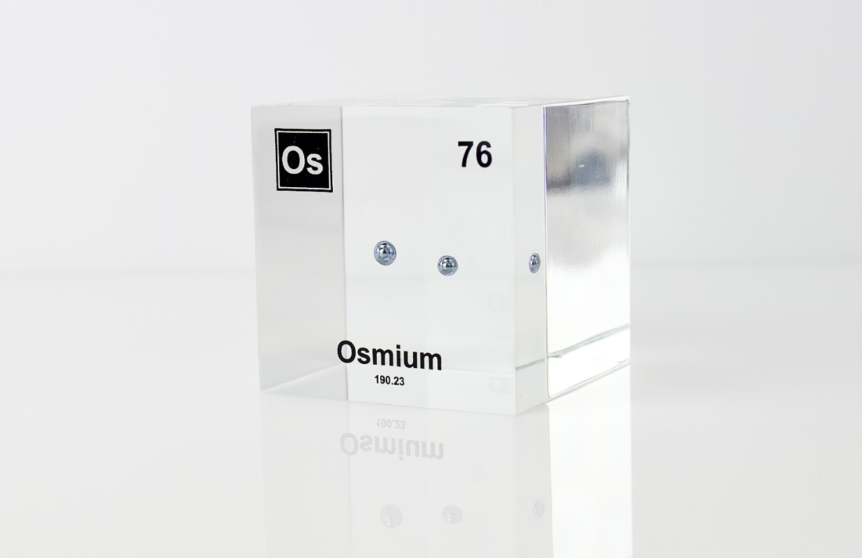 Osmium Element Cube - 2" Acrylic Display - Atomic Number 76