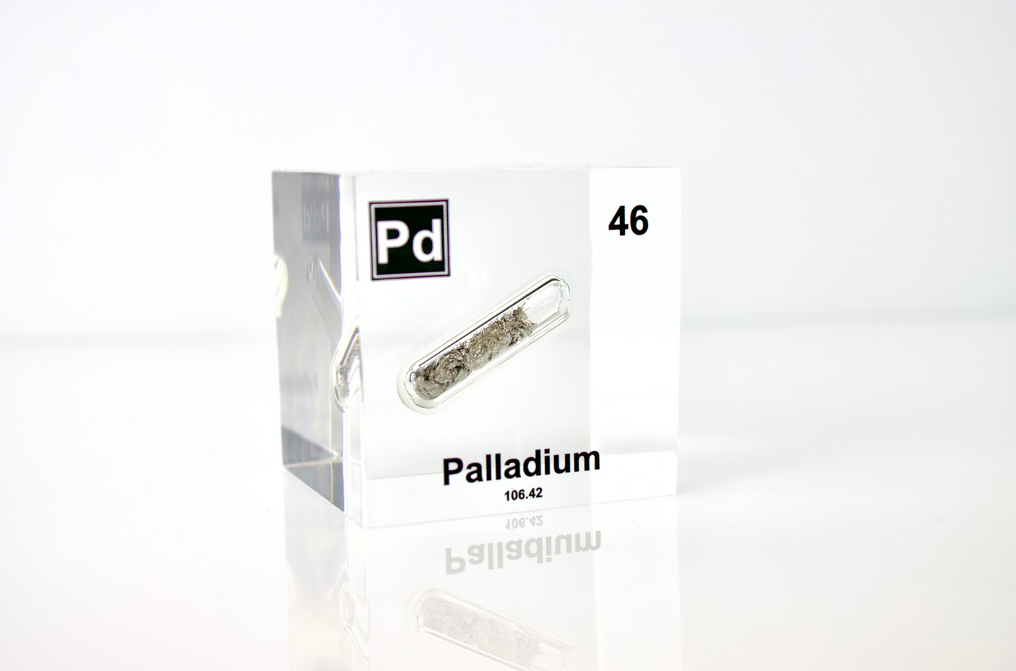 Palladium Element Cube - 2" Acrylic Display - Atomic Number 46
