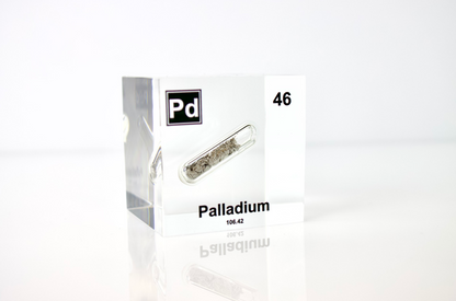 Palladium Element Cube - 2" Acrylic Display - Atomic Number 46