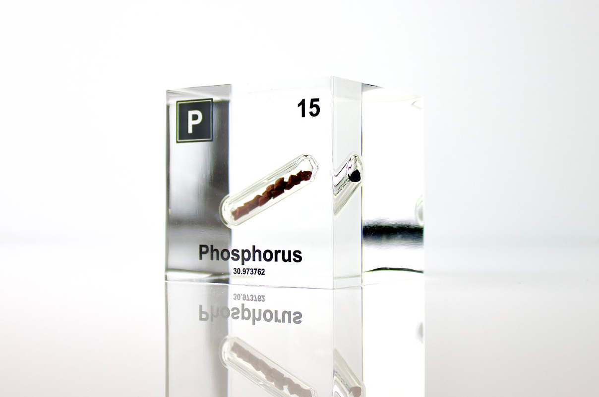 Phosphorus Element Cube - 2" Acrylic Display - Atomic Number 15