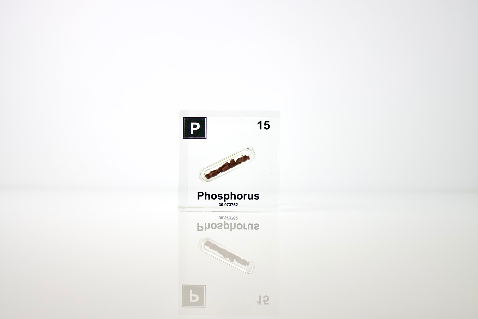 Phosphorus Element Cube - 2" Acrylic Display - Atomic Number 15