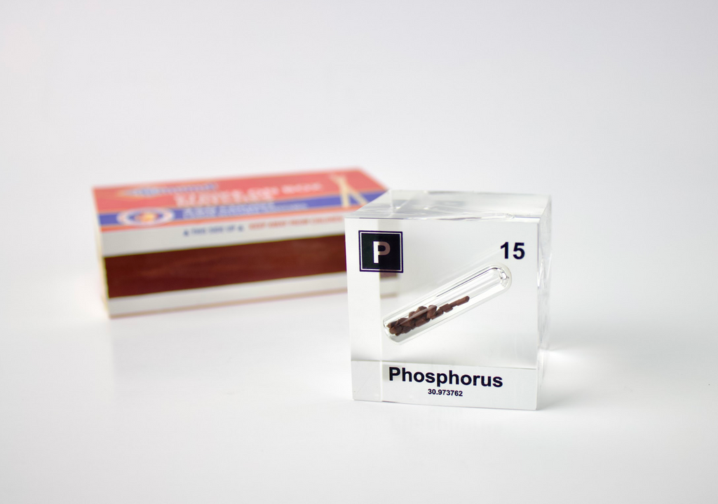 Phosphorus Element Cube - 2" Acrylic Display - Atomic Number 15