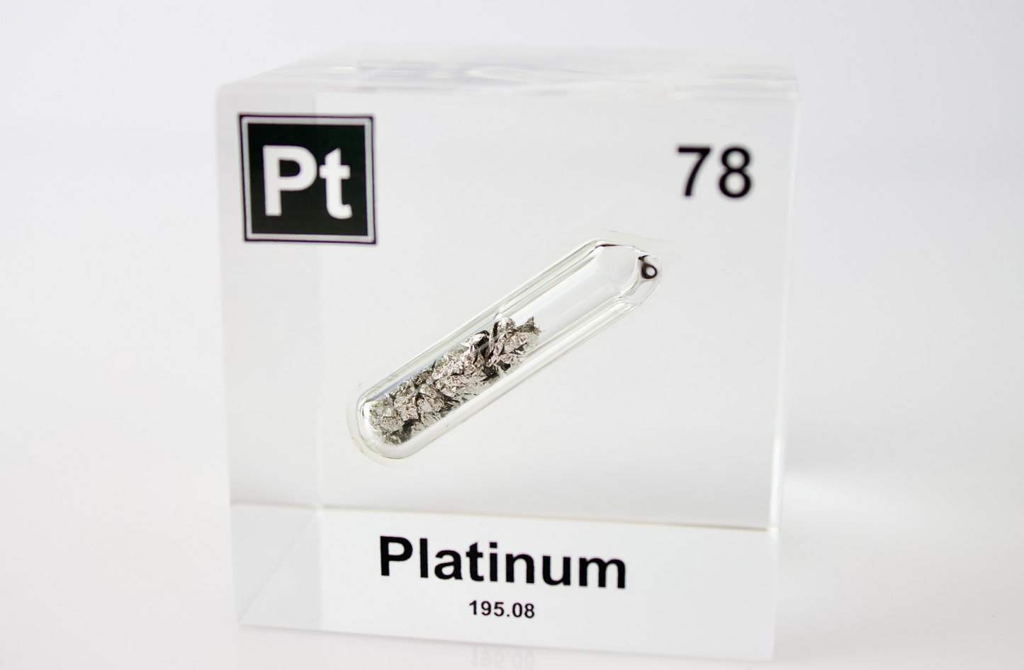 Platinum Element Cube - 2" Acrylic Display - Atomic Number 78