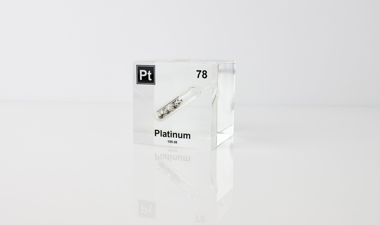 Platinum Element Cube - 2" Acrylic Display - Atomic Number 78