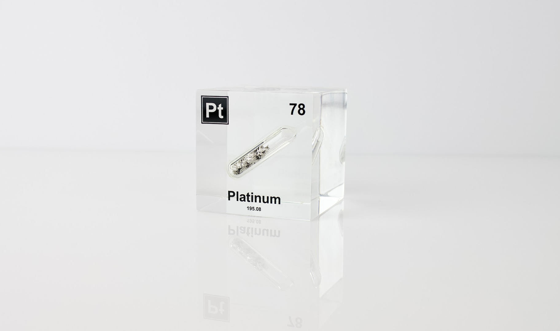 Platinum Element Cube - 2" Acrylic Display - Atomic Number 78