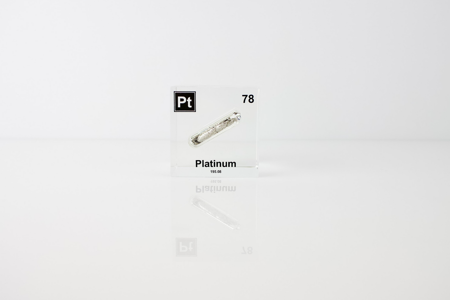Platinum Element Cube - 2" Acrylic Display - Atomic Number 78