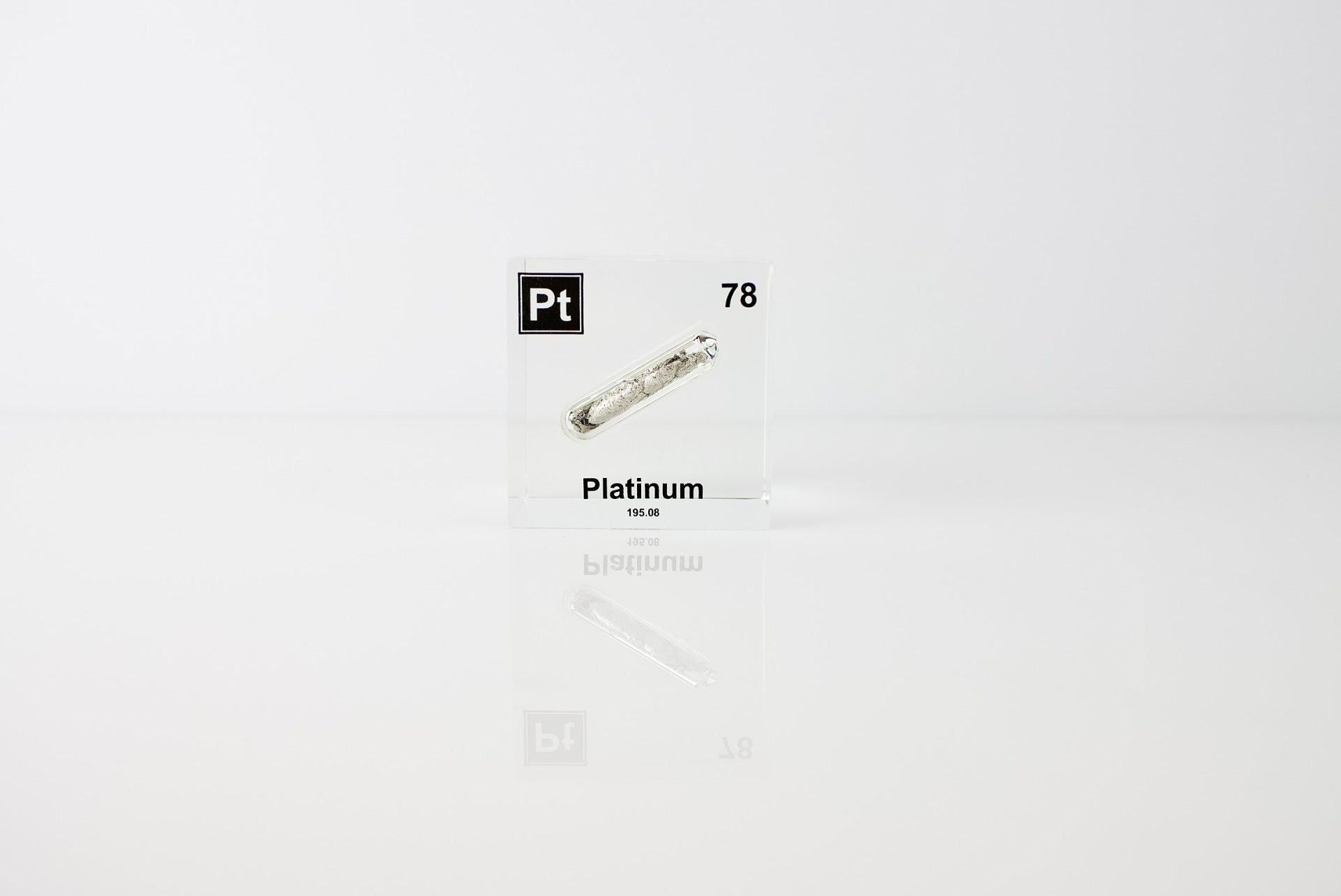 Platinum Element Cube - 2" Acrylic Display - Atomic Number 78