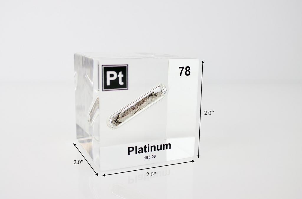 Platinum Element Cube - 2" Acrylic Display - Atomic Number 78