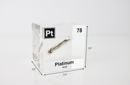 Platinum Element Cube - 2" Acrylic Display - Atomic Number 78