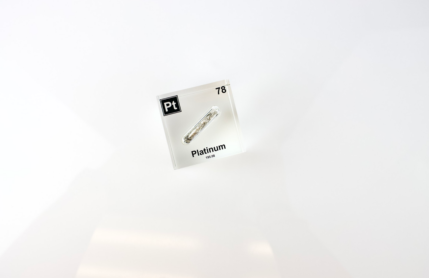 Platinum Element Cube - 2" Acrylic Display - Atomic Number 78