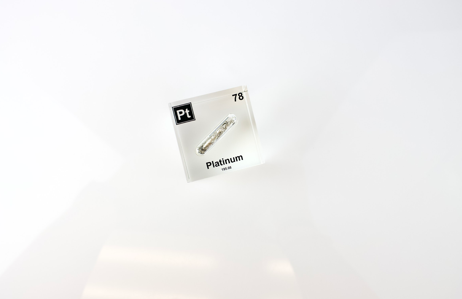 Platinum Element Cube - 2" Acrylic Display - Atomic Number 78