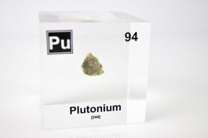 Plutonium (Trinitite) Element Cube - 2" Acrylic Display - Atomic Number 94