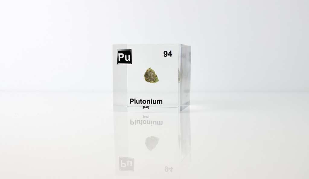 Plutonium (Trinitite) Element Cube - 2" Acrylic Display - Atomic Number 94