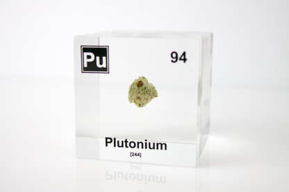 Plutonium (Trinitite) Element Cube - 2" Acrylic Display - Atomic Number 94