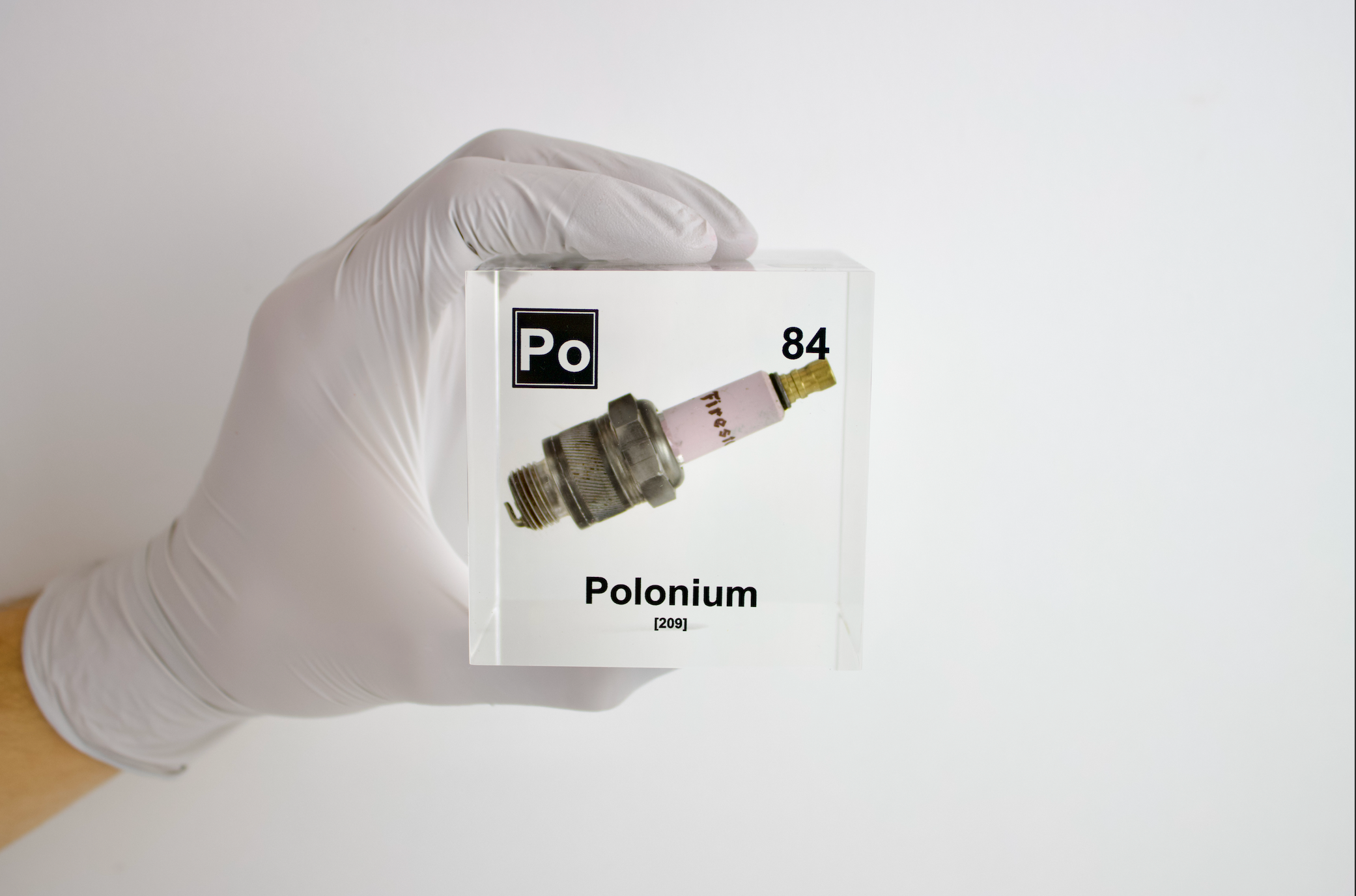 3 Inch Polonium Cube (Spark Plug Sample)