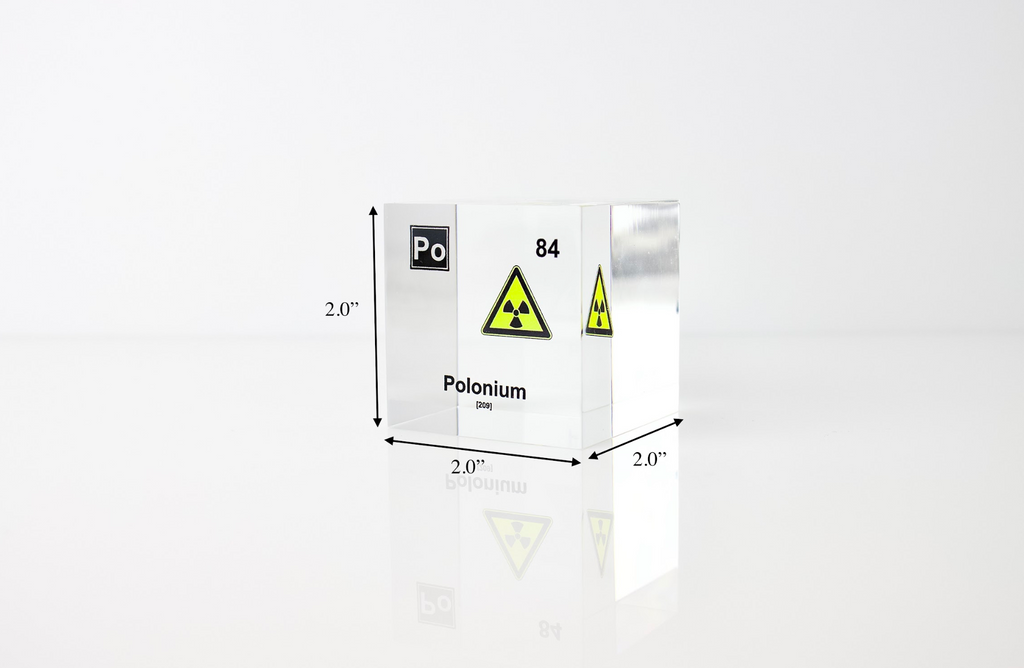 Polonium Element Cube - 2" Acrylic Display - Atomic Number 84